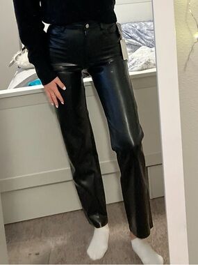 Aritzia Wilfred Black Melina Faux Leather Pants